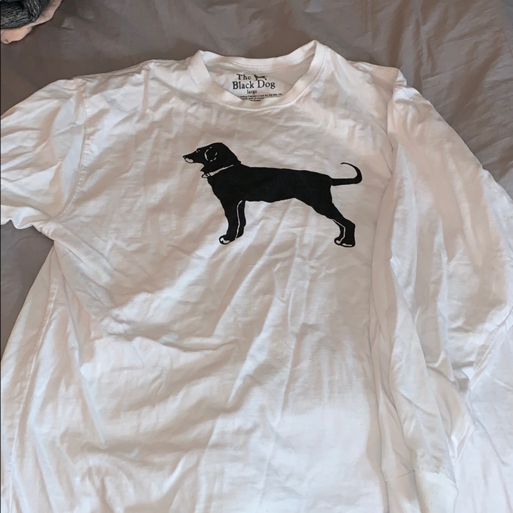 Unisex black dog long sleeve T